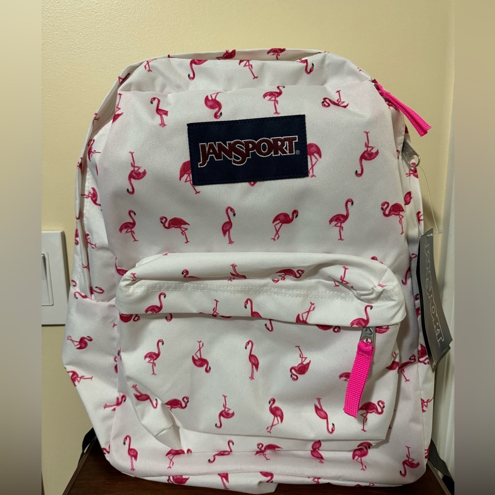 NWT Jansport Backpack:  Flamingo print